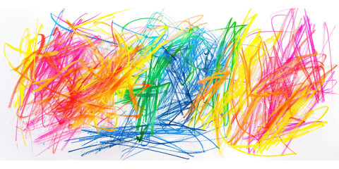 Lines scribbles, chalk isolated on transparent png.

