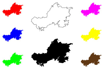Weihai city (People's Republic of China, PRC) map vector illustration, scribble sketch Weihaiwei Prefecture-level city map