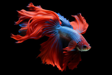 Fototapeta premium Fancy fighting fish are native to Thailand and are commonly raised for their beauty.