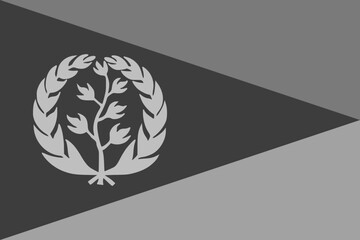 Eritrea flag - greyscale monochrome vector illustration. Flag in black and white