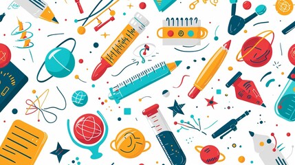 Vibrant Vector Set: Happy Children, School Supplies, and Decorative Elements for Educational Designs