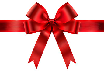 Fototapeta premium ribbon, red ribbon bow isolated on transparent background.