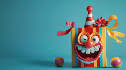 April Fools Day background banner with copy space for text, 1st April , a happy clown box