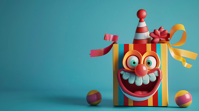 April Fools Day background banner with copy space for text, 1st April , a happy clown box