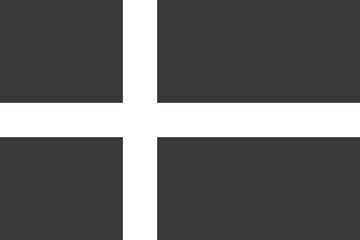 Denmark flag - greyscale monochrome vector illustration. Flag in black and white