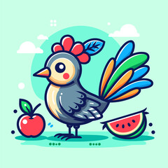 cartoon bird cute funny sticker