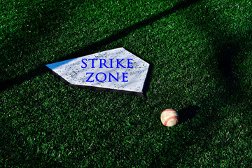 Baseball by Home Plate