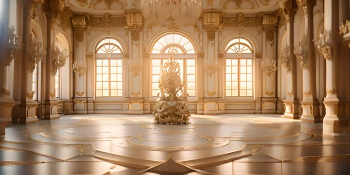 A classic extravagant European style palace room with gold decorations. wide format 4K Video