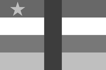 Central African Republic flag - greyscale monochrome vector illustration. Flag in black and white