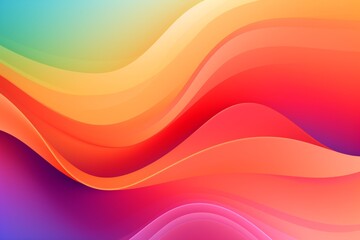 Fototapeta premium Green to Yellow to Orange to Red to Purple abstract fluid gradient design, curved wave in motion background for banner, wallpaper, poster, template, flier and cover