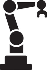robot arm silhouette, pictogram
