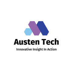 Austen tech abstract logo design