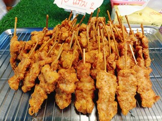 fried chicken in the market