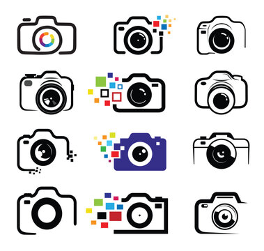 Creative Camera Photography Devices Collection Logo Vector Symbol Icons Design llustration