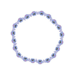 Cute frame, with purple spider infant, summer spring for congratulations, announcements. on white background