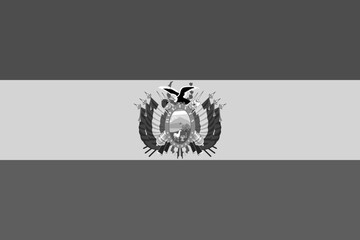 Bolivia flag - greyscale monochrome vector illustration. Flag in black and white