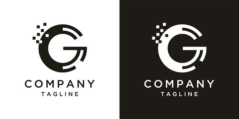 Company logo letter g , initial modern digital technology 