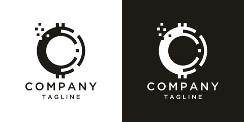 Company logo crypto letter c , initial modern  digital technology - obrazy, fototapety, plakaty