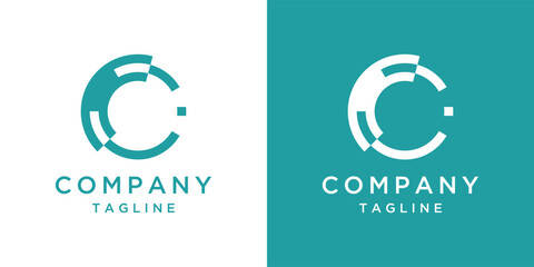 Obraz premium Company logo letter c , initial modern digital technology 