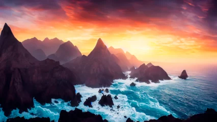 Photo sur Plexiglas Matin avec brouillard sunrise over the sea