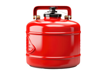 Fiery Fuel: Vibrant Red Propane Tank Ready for Use.