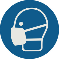 OBLIGATION SIGN PICTOGRAM, WEAR A MASK ISO 7010 - M016 - SVG