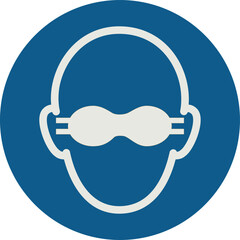 OBLIGATION SIGN PICTOGRAM, OPAQUE EYE PROTECTION MUST BE WORN ISO 7010 - M007 - SVG