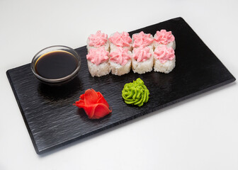 Obraz na płótnie Canvas Sushi, Lava rolls. Lunch. Japanese food.