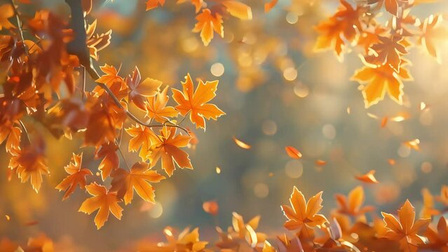 Autumn leaves animated background