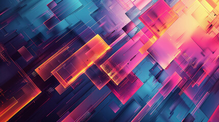 abstract digital artwork with geometric shapes and pastel color gradients