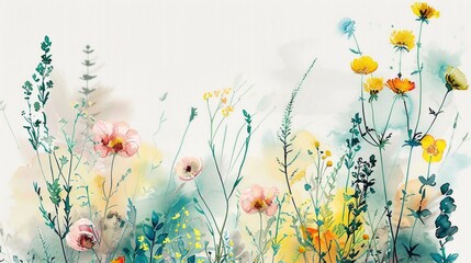 wild flowers watercolor