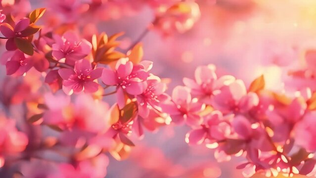 Pink flowers animated background
