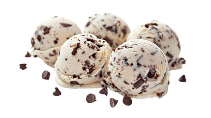 Obraz premium Tempting Chocolate Chip Ice Cream Scoop on Transparent Background 