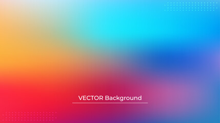 Smooth and blurry colorful gradient mesh background. Modern bright rainbow colors. Easy editable soft colored vector banner template. Premium quality