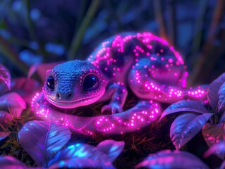 Neon glow wraps cartoon wildlife