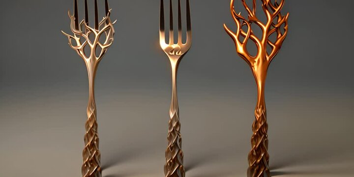 Designer metal fork 4K Video