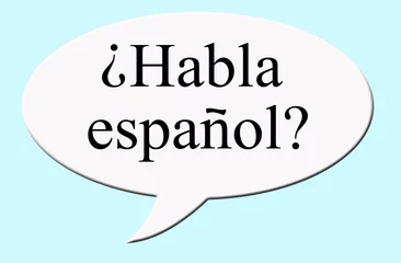 Fototapeten Digital illustration - Concept - Speech bubble - do you speak Spanish, habla espanol? © Richard