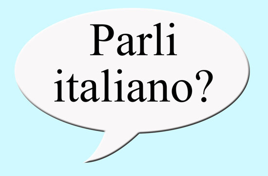 Digital illustration - Concept - Speech bubble - do you speak Italian, parli italiano?