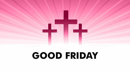 Good Friday Pink background for Website Banner and Social Media Post and has space to write text - Good Friday Fri, 29 Mar, 2024 - Good friday Jesus Graphic Banner