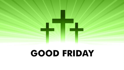 Good Friday Green background for Website Banner and Social Media Post and has space to write text - Good Friday Fri, 29 Mar, 2024 - Good friday Jesus Graphic Banner