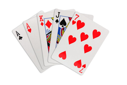 One pair playing cards on transparent background