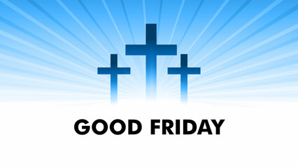 Good Friday Blue background for Website Banner and Social Media Post and has space to write text - Good Friday Fri, 29 Mar, 2024 - Good friday Jesus Graphic Banner