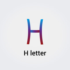 Lettre H icône Design unique isolé logo marque identité visuelle couleurs arc-en-ciel modèle modifiable vecteur monogramme emblème illustration marque sur fond dégradé clair