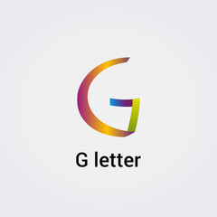 Lettre G icône Design unique isolé logo marque identité visuelle couleurs arc-en-ciel modèle modifiable vecteur monogramme emblème illustration marque sur fond dégradé clair