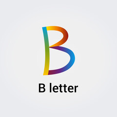 Lettre B icône Design unique isolé logo marque identité visuelle couleurs arc-en-ciel modèle modifiable vecteur monogramme emblème illustration marque sur fond dégradé clair
