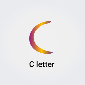 Lettre C ic&ocirc;ne Design unique isol&eacute; logo marque identit&eacute; visuelle couleurs arc-en-ciel mod&egrave;le modifiable vecteur monogramme embl&egrave;me illustration marque sur fond d&eacute;grad&eacute; clair