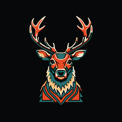 deer head mascout vector