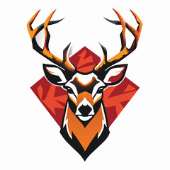 deer head mascout vector