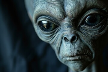 Obraz premium Bulbous Alien face. Ufo science monster. Generate Ai