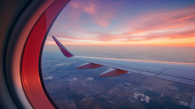 A  airplane tail section with a clear view of the horizon from the rear window.